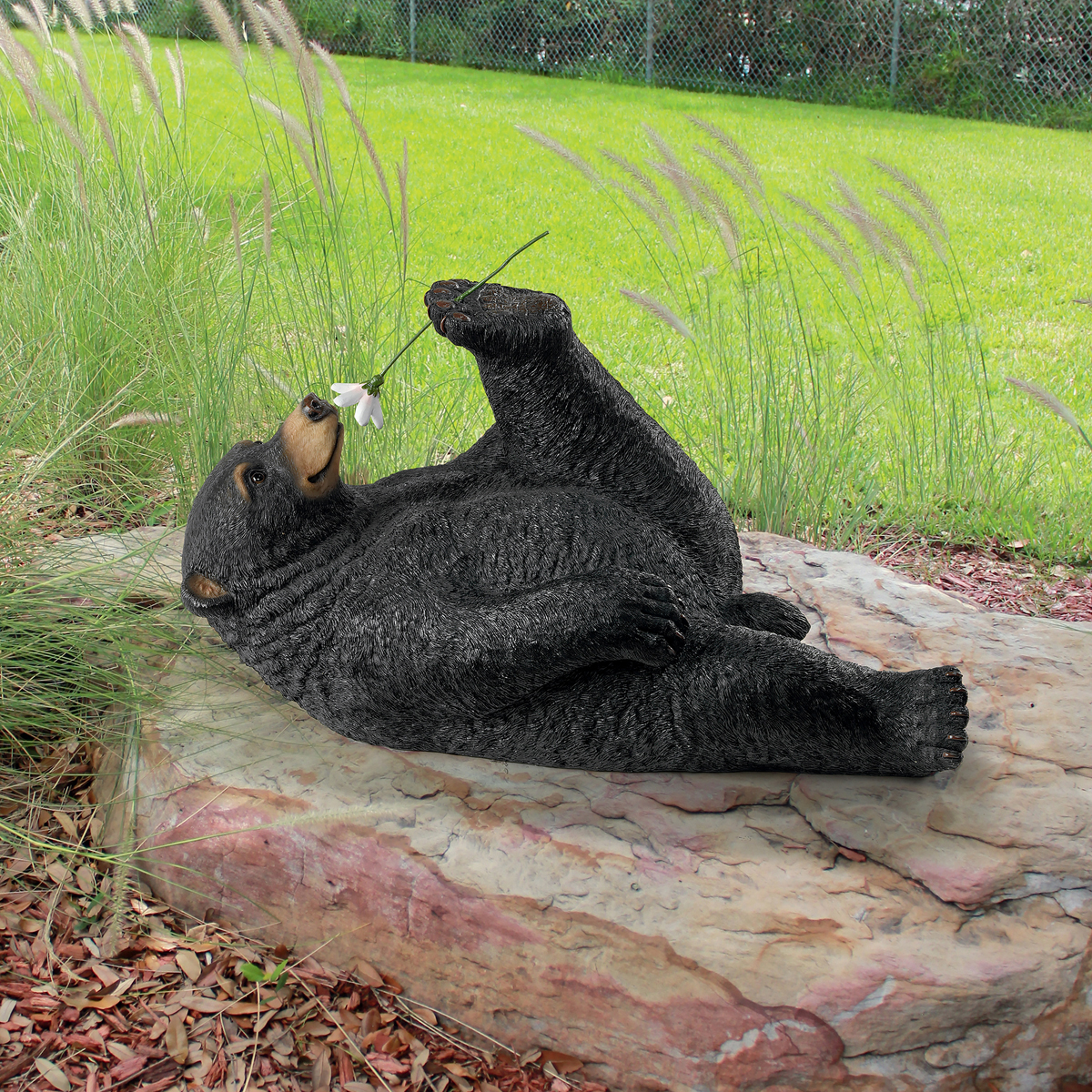 Image Thumbnail for Smell The Flowers Garden Bear Statue